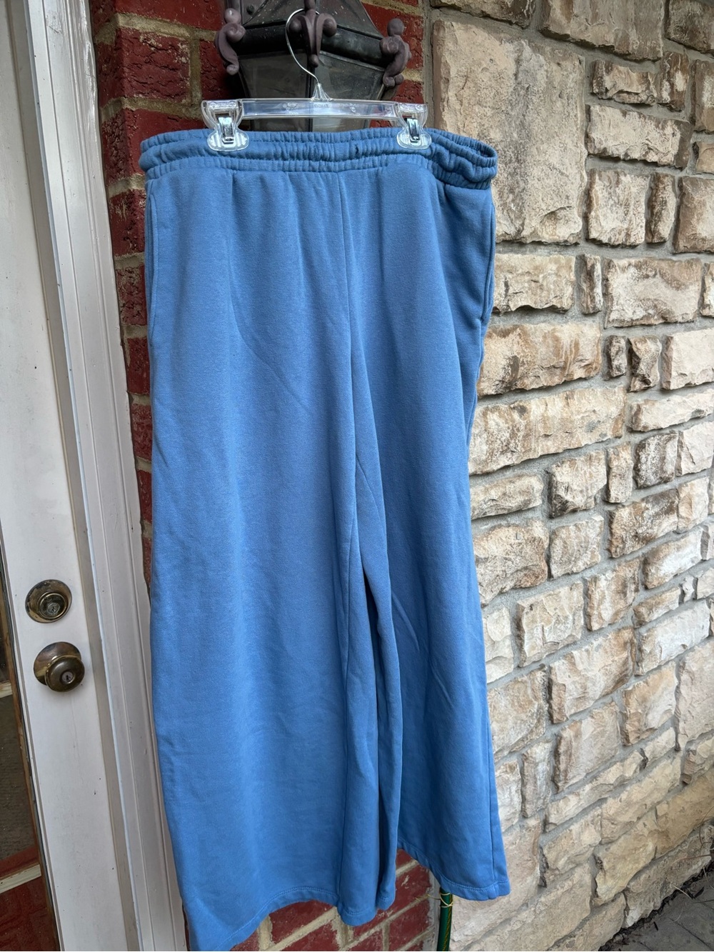 H&M Light Blue Wide-Leg Track Pants